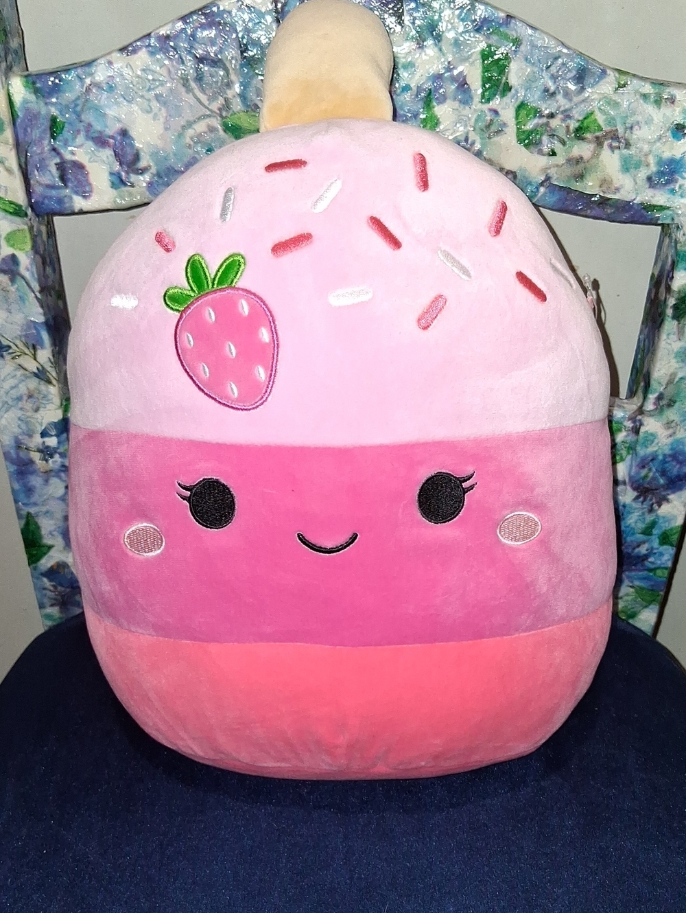 Squishmallow Pink Strawberry Sprinkles Plush Pillow